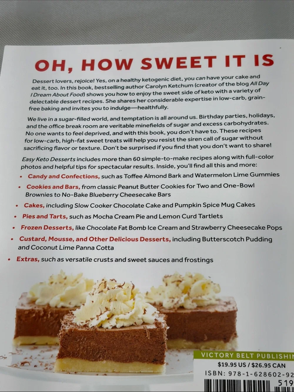 Easy Keto Desserts by Carolyn Ketchum Cookbook
